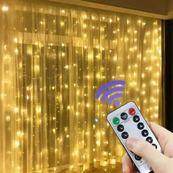 Radiant Remote-Controlled Festive Glow USB Curtain Garland Lights